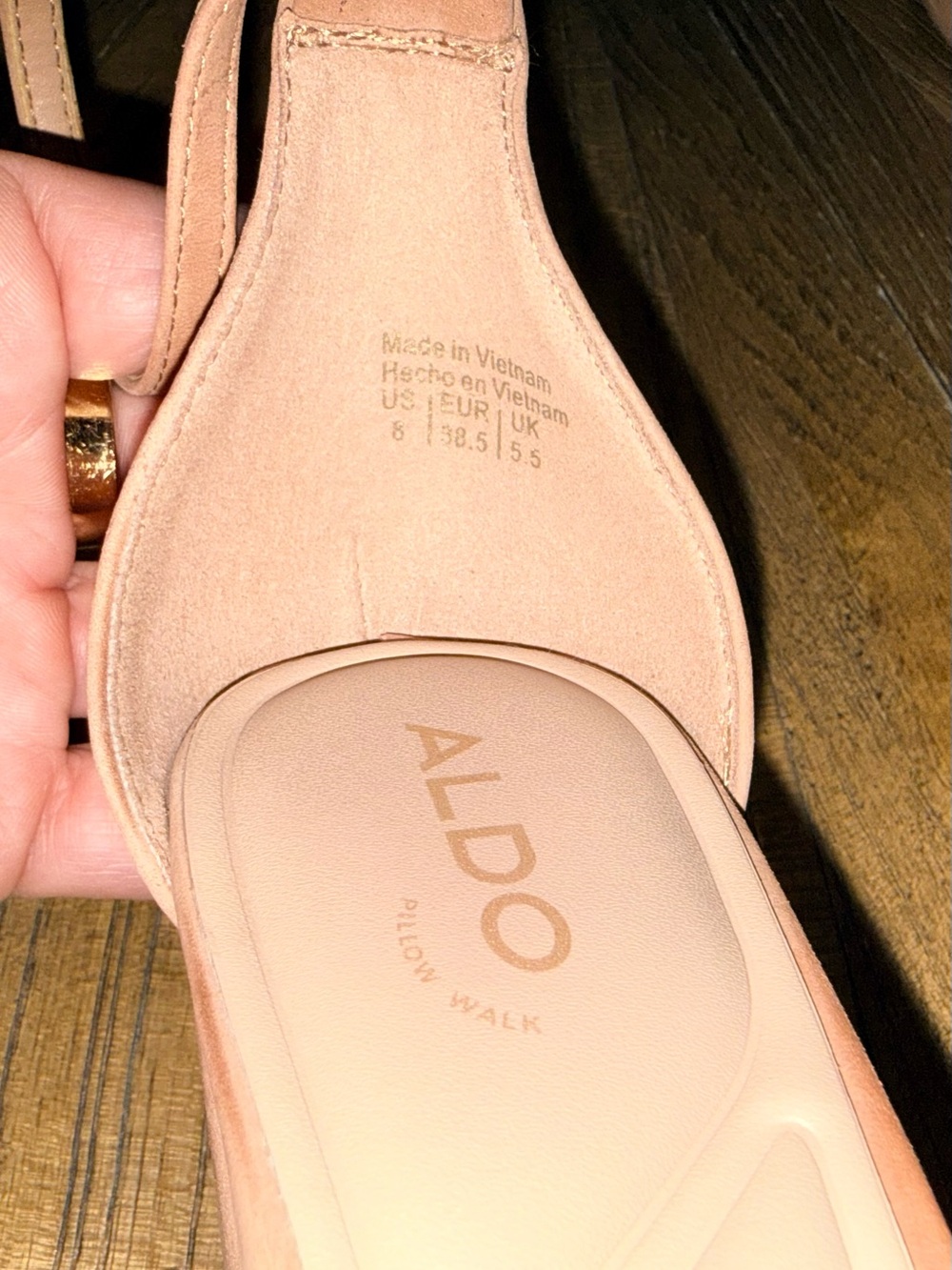 Aldo Women’s tan Suede Pointed-Toe Ankle-Strap Heels size 8 - Picture 9 of 11